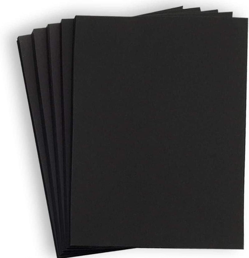 Hamilco Black Colored Cardstock Thick Paper - 8 1/2 x 11" Heavy Weight 80 lb Cover Card Stock - for Scrapbook Craft Calligraphy or Chalkboard Papers for Printer 100 Pack - Image 1
